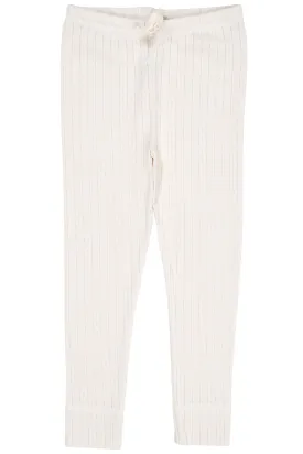 POINTELLE JUNIOR LEGGINGS W. STRING - CREAM