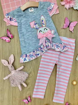 Polka Dot Bunny Striped Legging Set