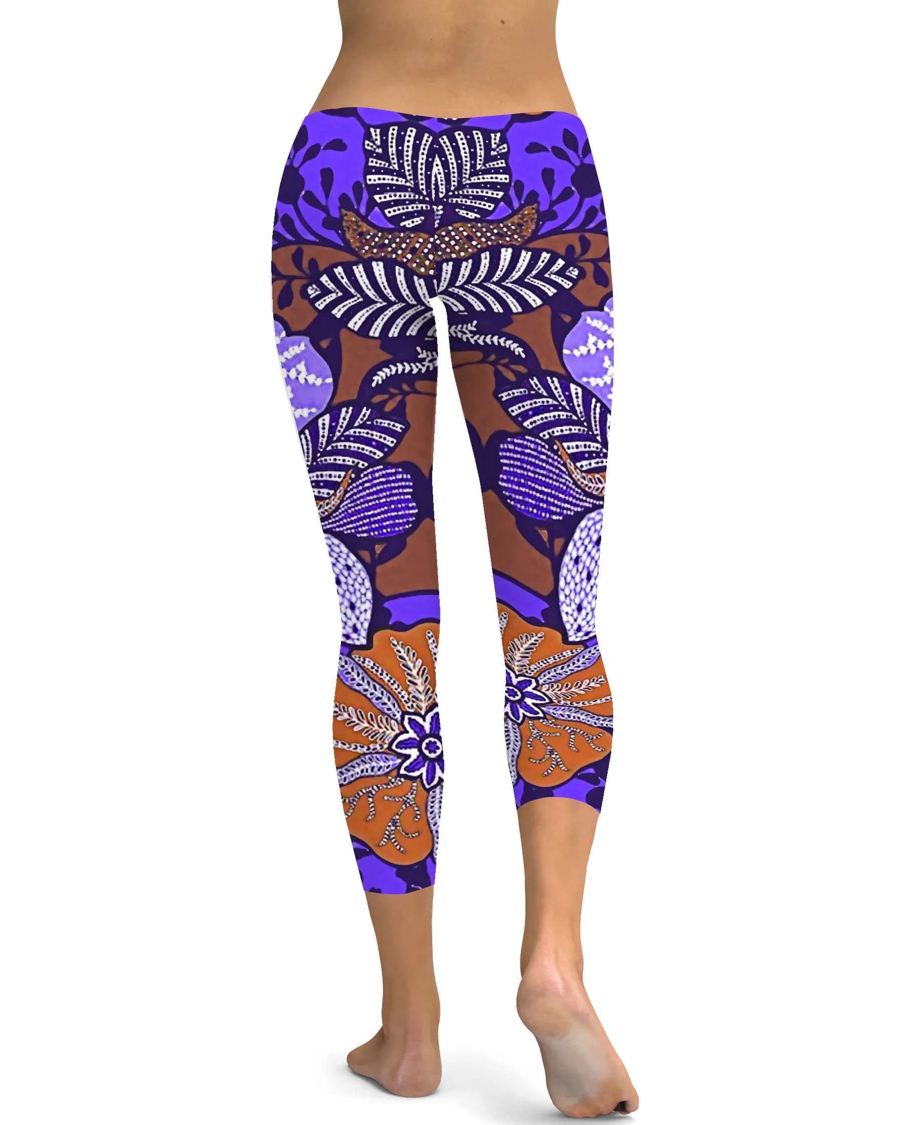 Purple Batik Floral Capris