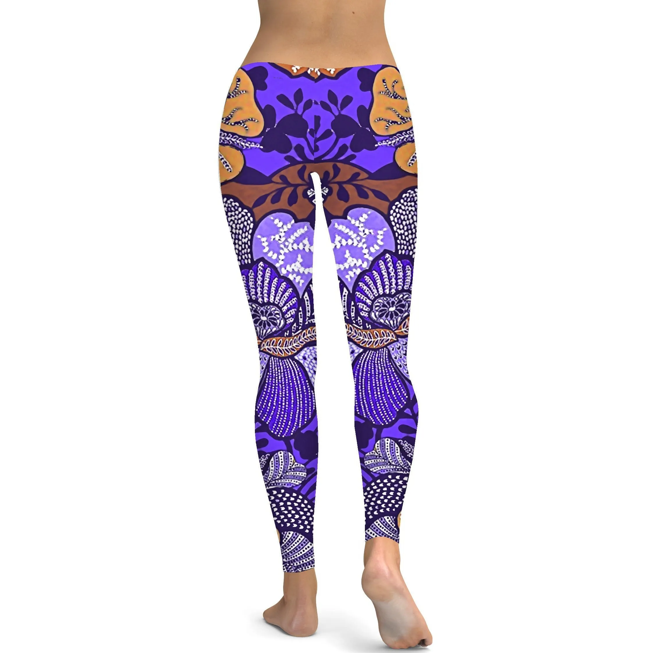 Purple Batik Floral Leggings