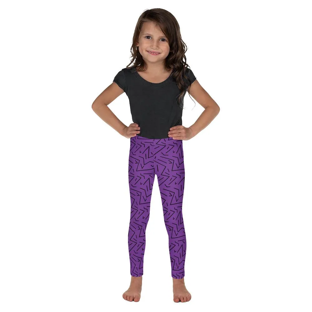 Purple Black Line Kid's Leggings