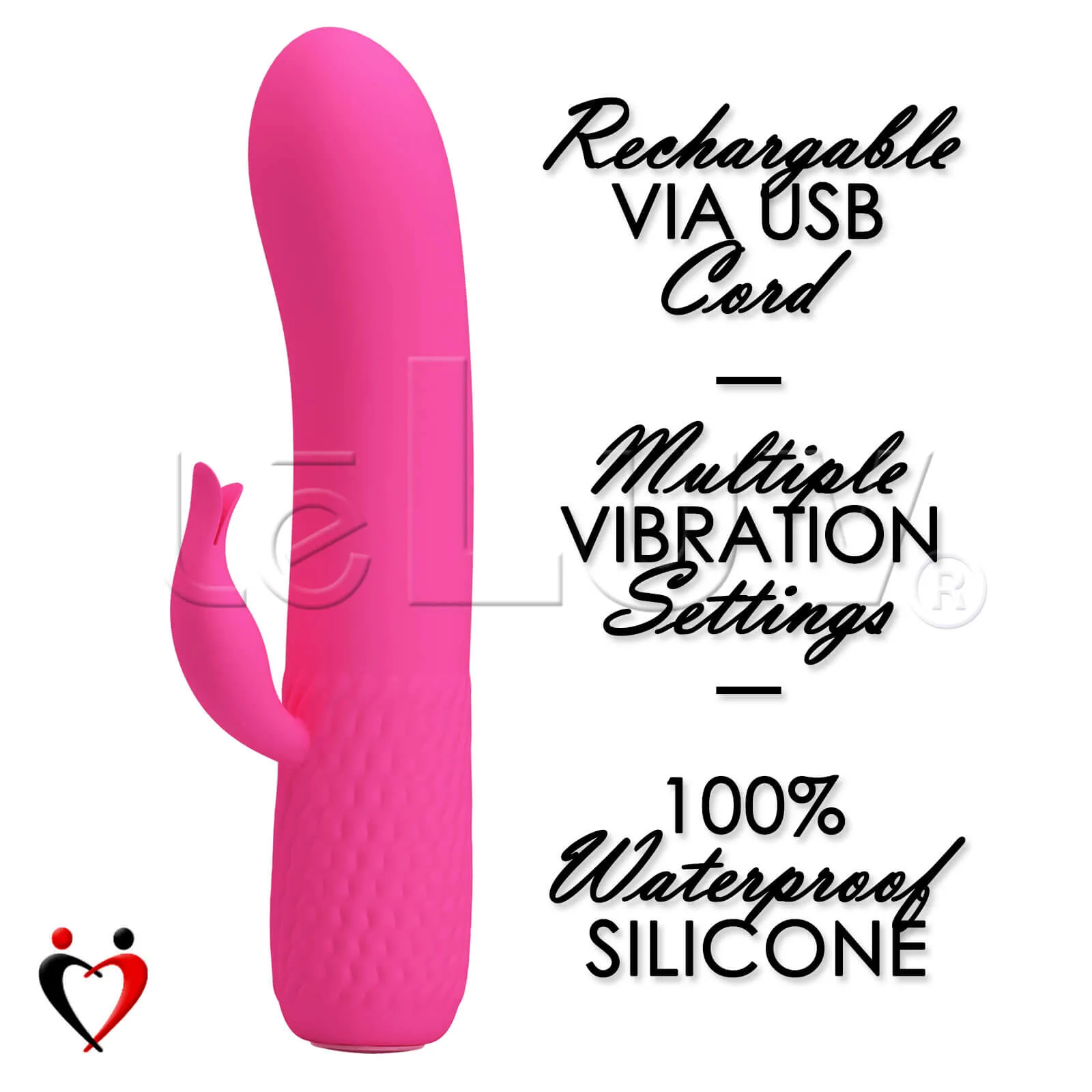 Rabbit Vibrator Flexible 12 Mode USB Rechargable Smooth Silicone