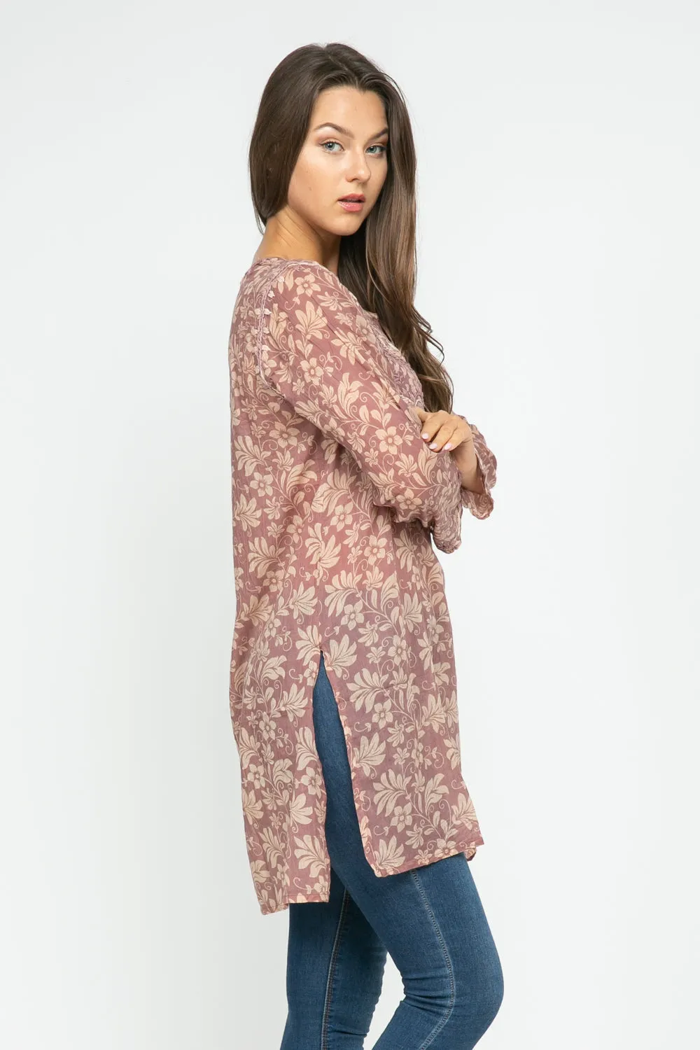 RAJ FORAL PETAL EMBROIDERED TUNIC