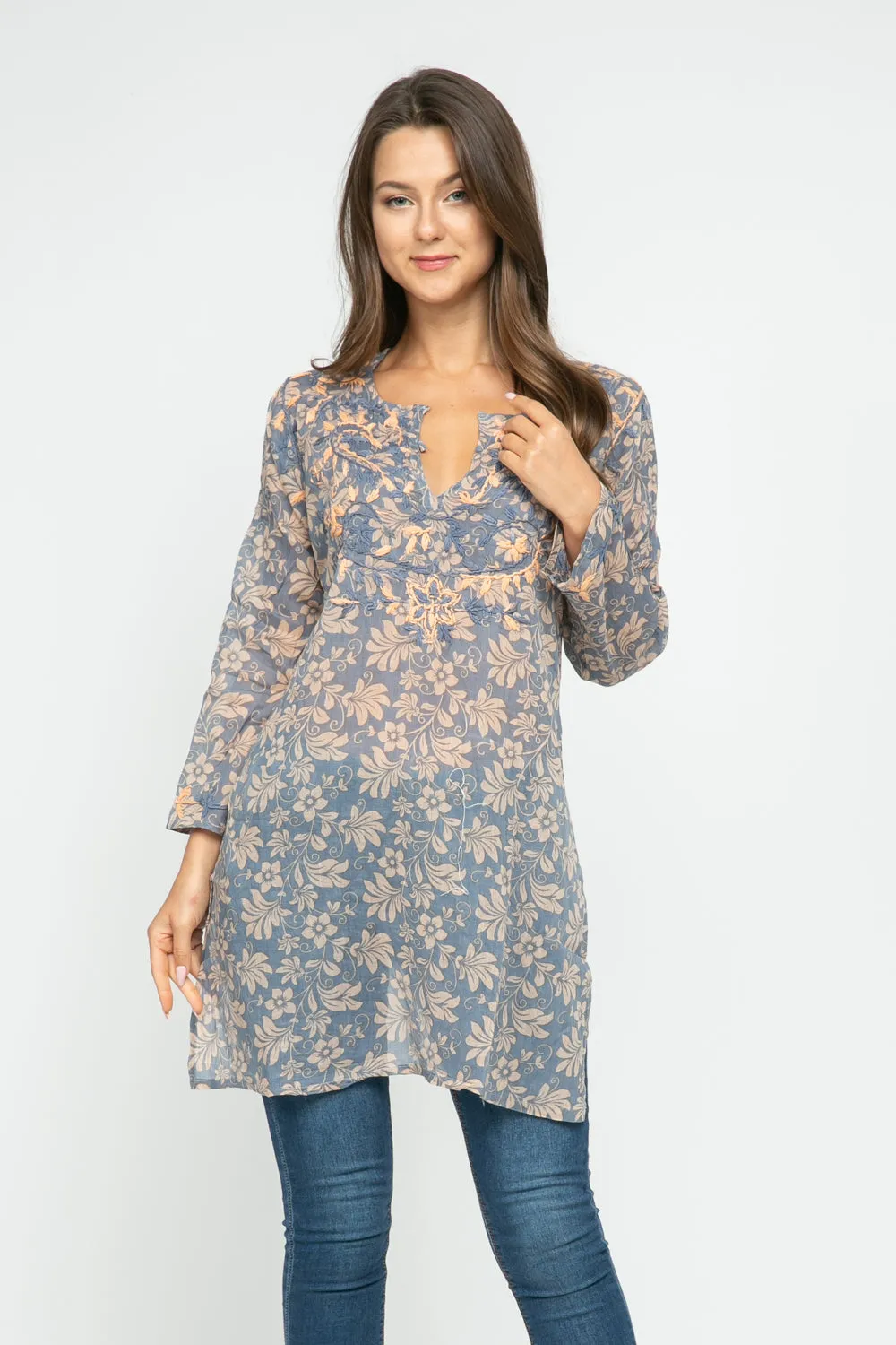 RAJ FORAL PETAL EMBROIDERED TUNIC