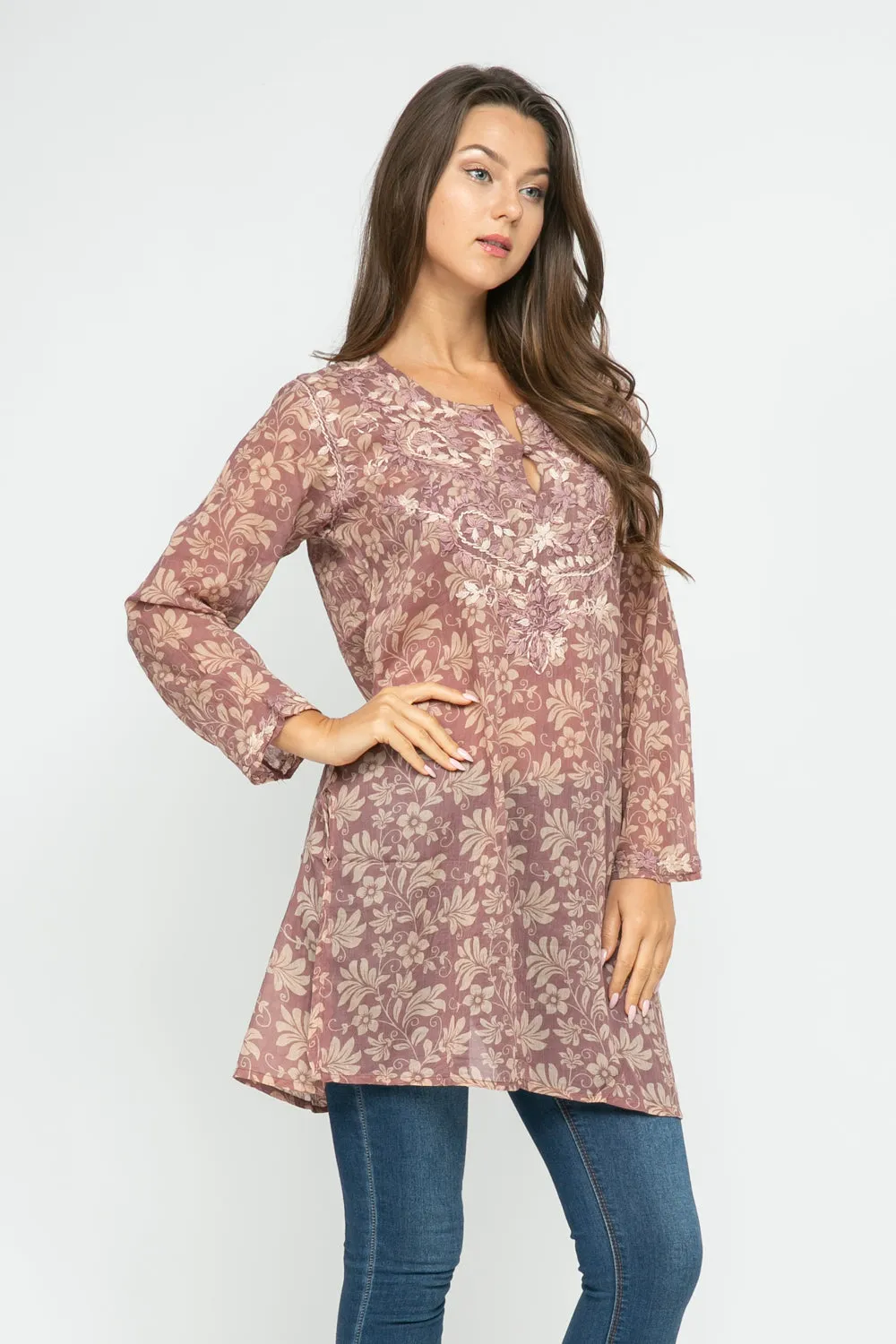 RAJ FORAL PETAL EMBROIDERED TUNIC