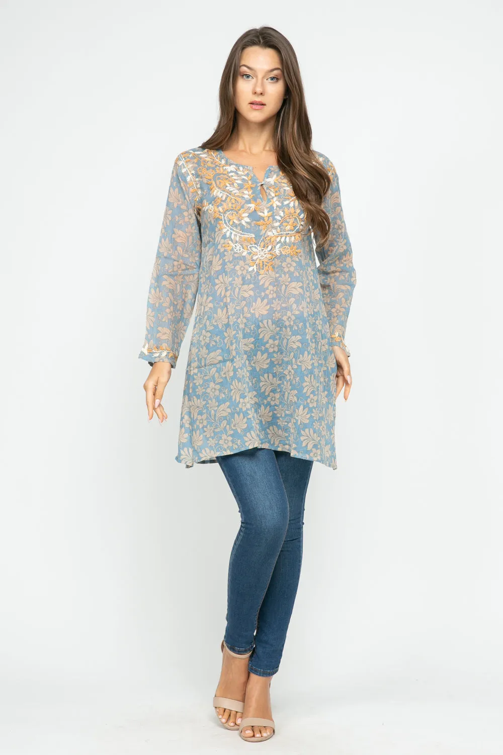 RAJ FORAL PETAL EMBROIDERED TUNIC