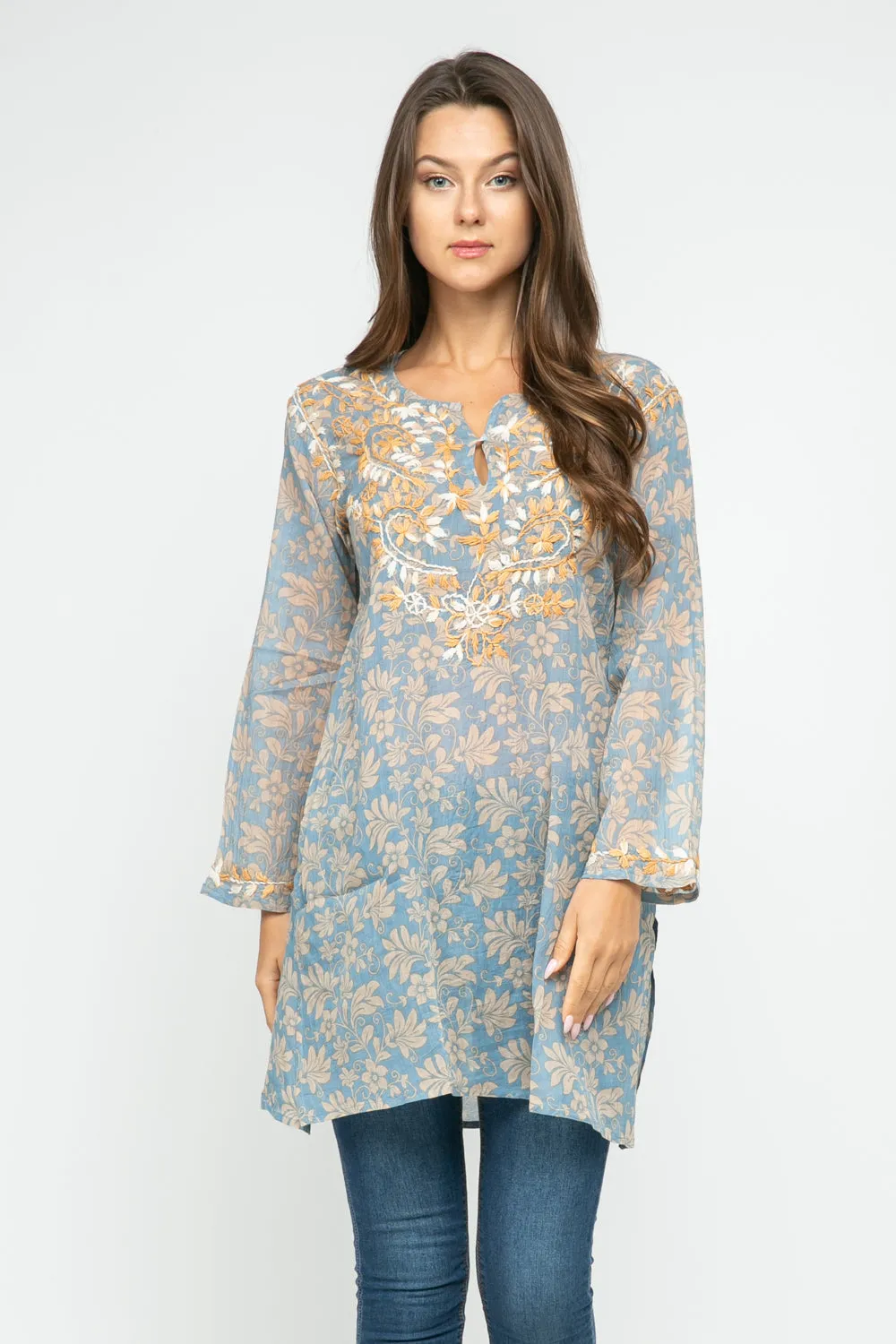 RAJ FORAL PETAL EMBROIDERED TUNIC