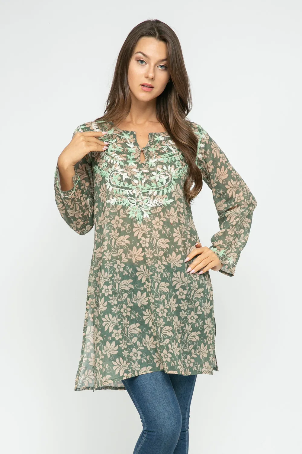 RAJ FORAL PETAL EMBROIDERED TUNIC