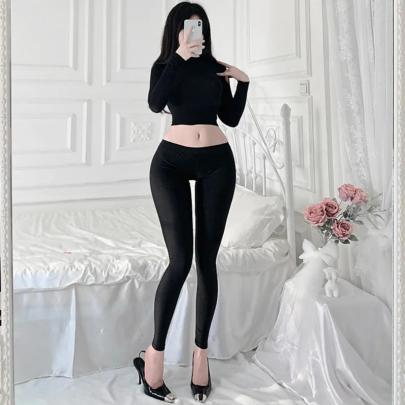 Sexy High-Waist Backless Leggings - Stretch Slim Fit for Cosplay