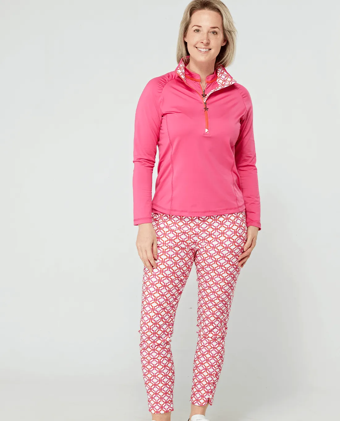 SIZE XXL - SWING OUT SISTER Celeste 1/4 Zip Lush Pink