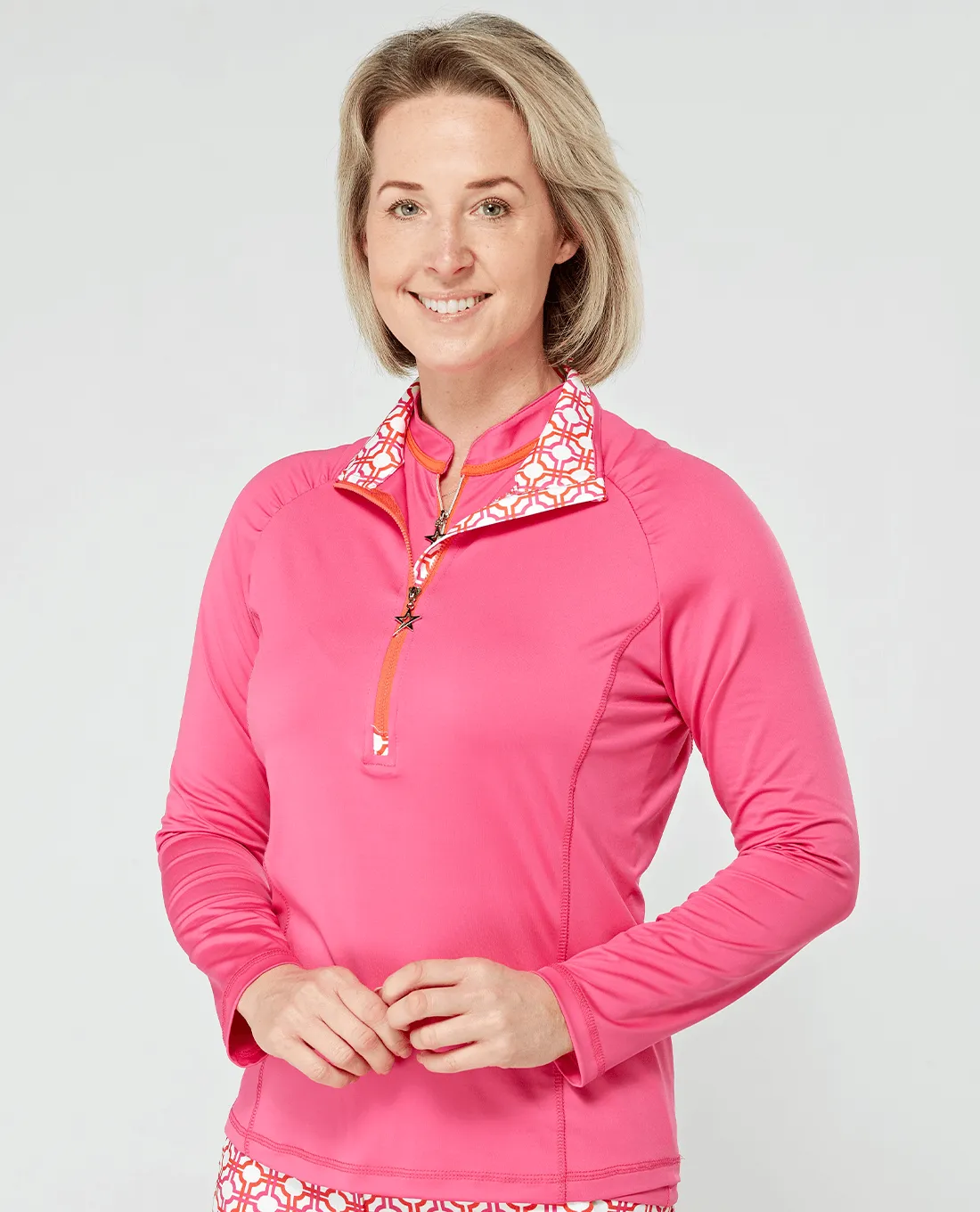 SIZE XXL - SWING OUT SISTER Celeste 1/4 Zip Lush Pink