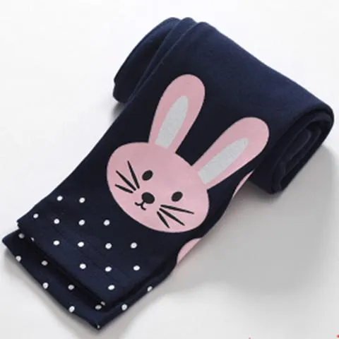 Spring Leggings Cotton Trousers Fille Kids Pants Girls Pants Skinny Print Cartoon Pattern Children Leggings Trousers