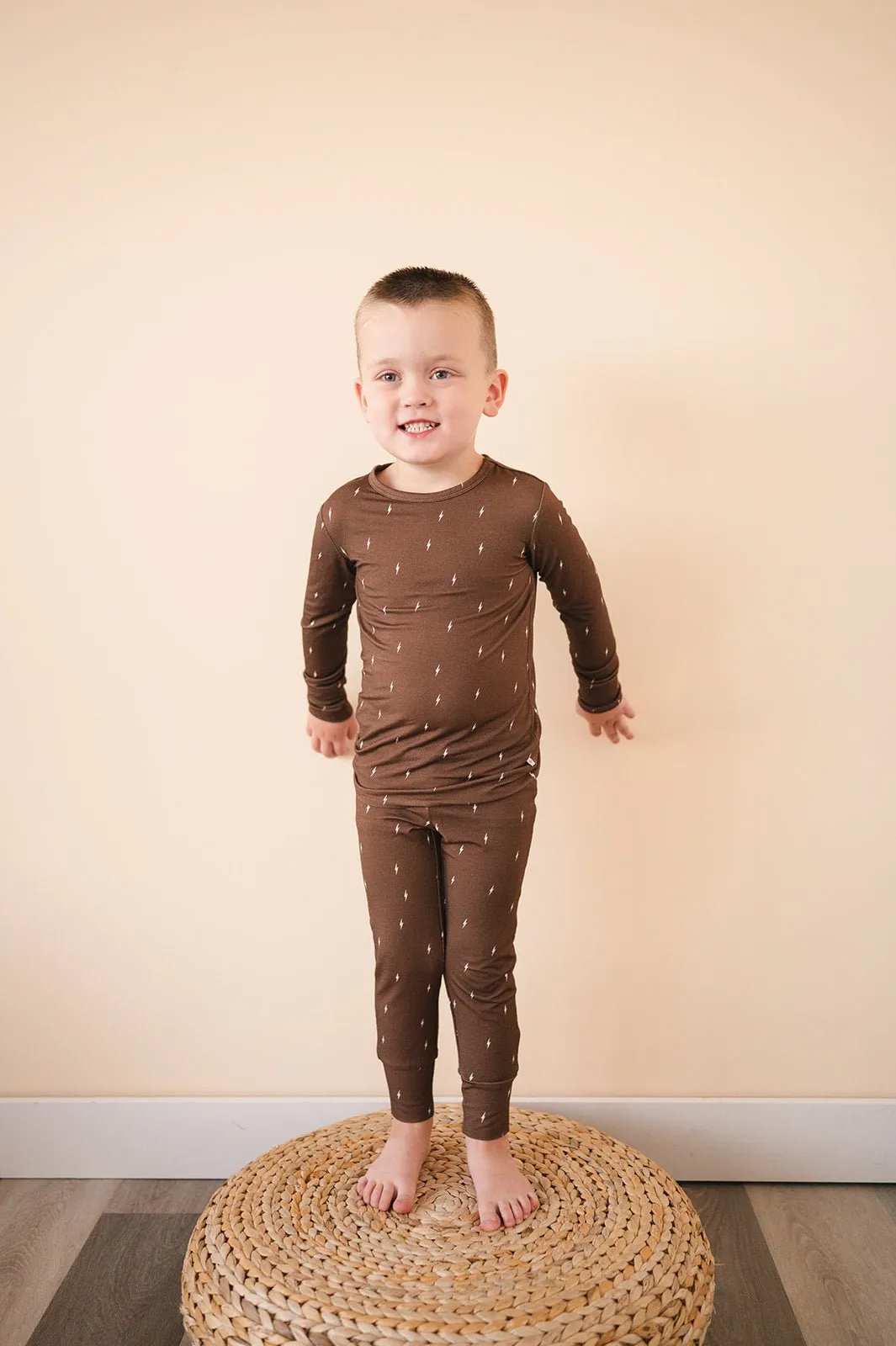 Two-Piece Pajama Set -  Brown Lightning