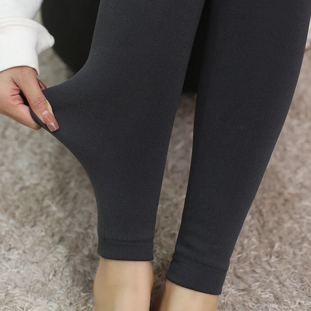 US 1-2 Pc Women's Thermal Warm Thick Winter Stretchy Pants Fleece Lined Leggings