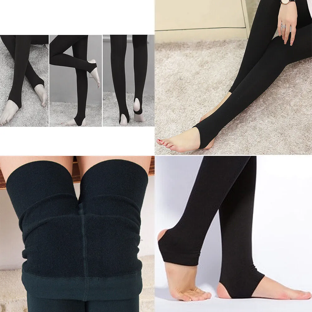 US 1-2 Pc Women's Thermal Warm Thick Winter Stretchy Pants Fleece Lined Leggings