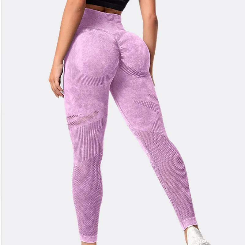 Women Seamless Leggings Washing Yoga pants Bubble Butt Push Up Fitness Legging High Waist Scrunch Tight Mujer Gym  Legging