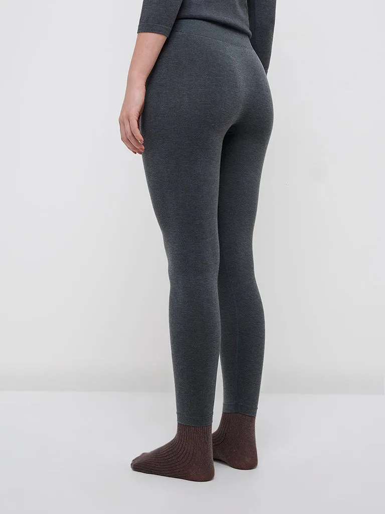 Wunderlove Charcoal Thermal Wear High-Rise Leggings