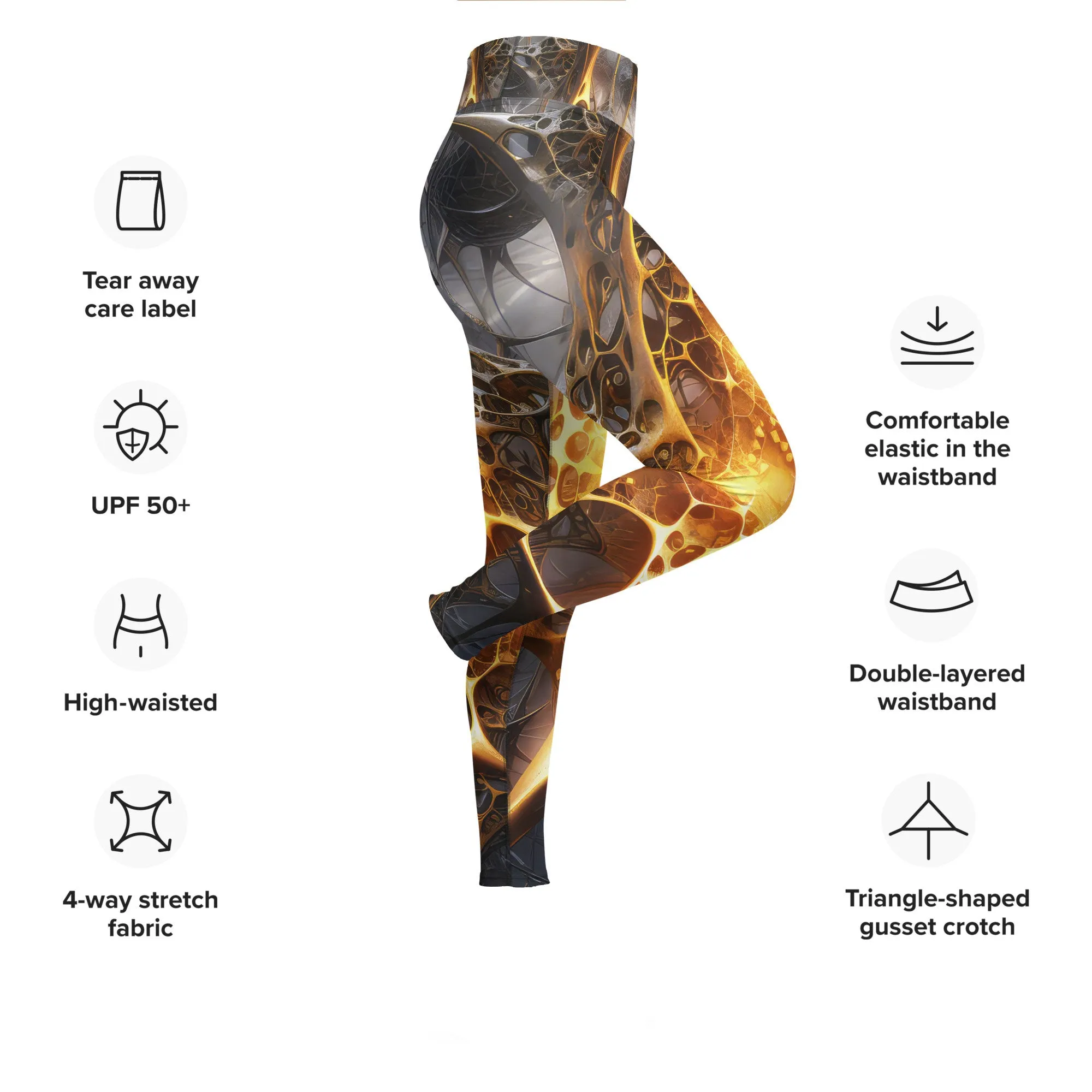 Yoga Leggings Metal Neurons